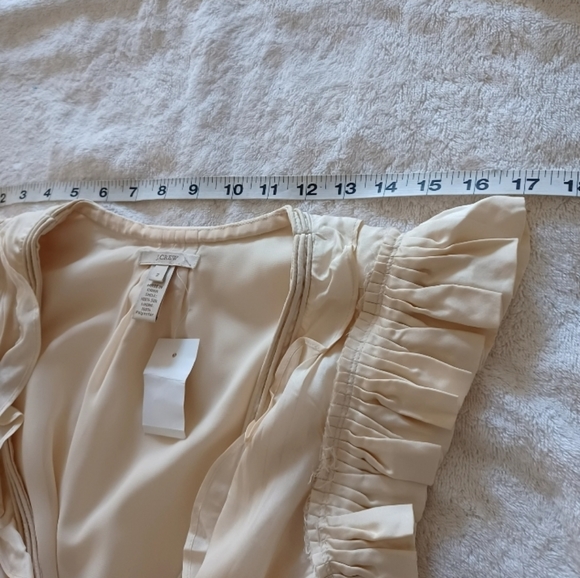 NWT J.crew Ivory Blakely Wrap Flutter Blouse with ruffles | Size 2 - Picture 11 of 14